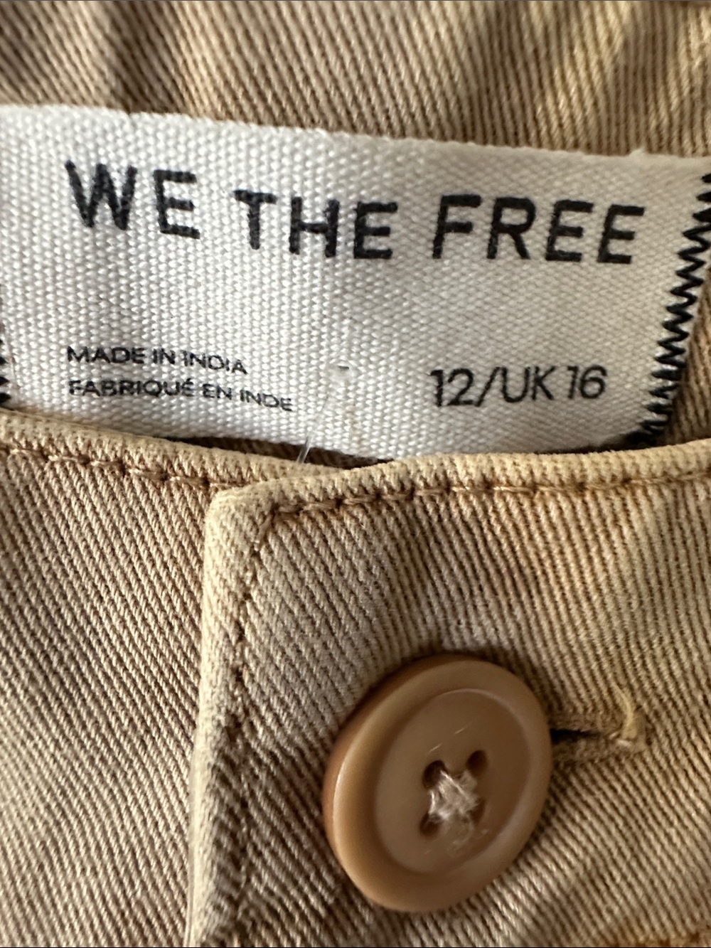 NWT We The Free Laydown Chino High-Rise Wide-Barrel Leg Pants size 12 - Picture 2 of 4